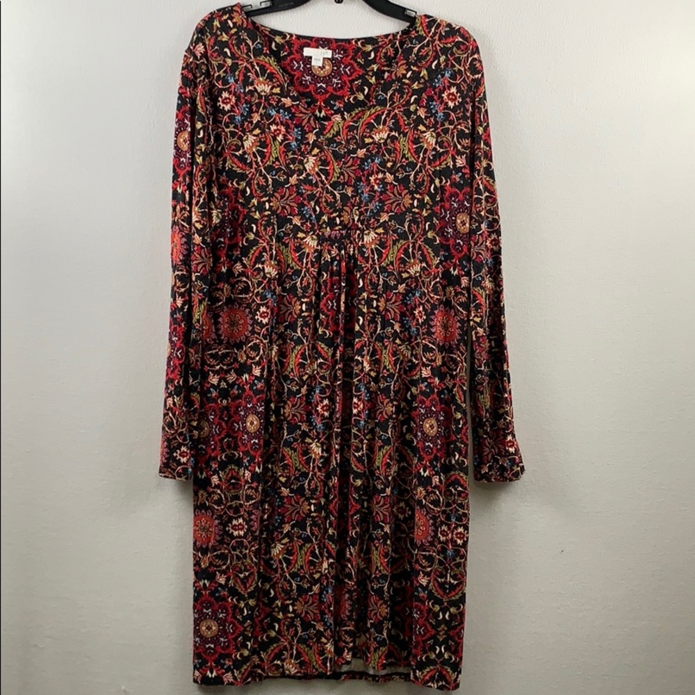 J.Jill long sleeve shirt floral print dress size L